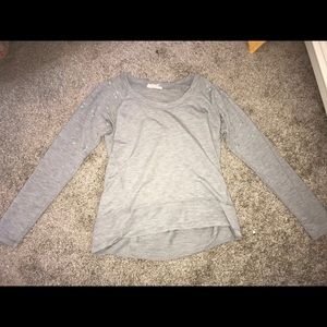 Red Camel Gray Sweater with Stones on Sleeves